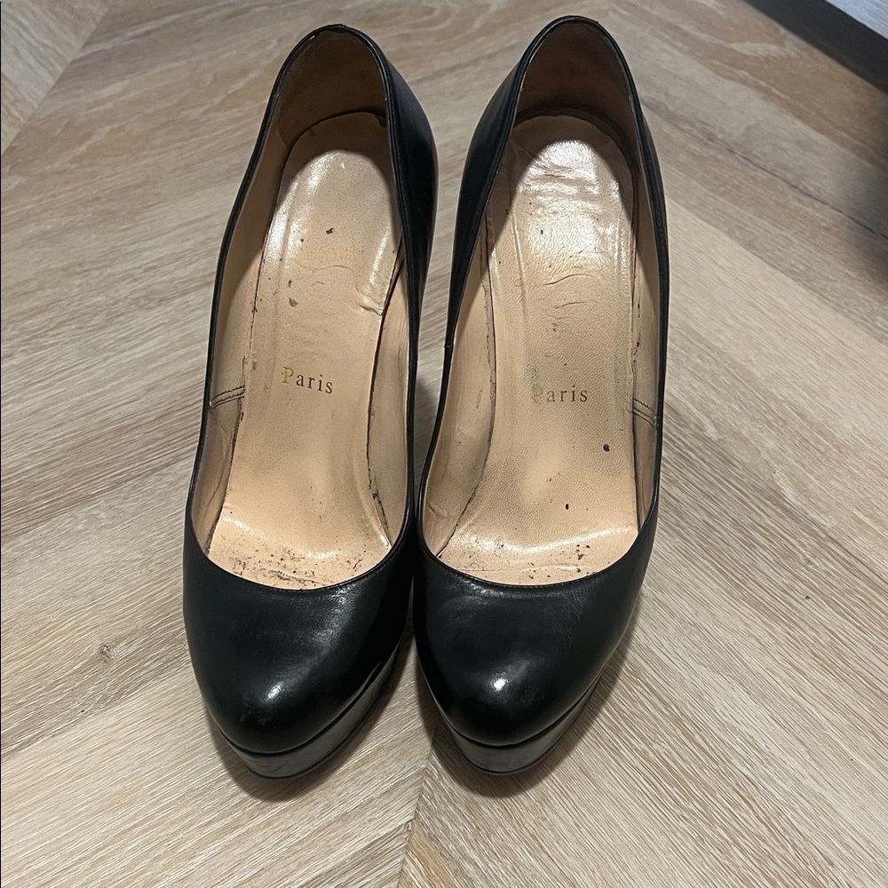 Christian Louboutin Black Leather Heels